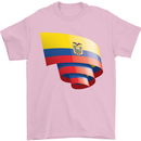 Curled Ecuador Flag Ecuadorian Day Football Mens T-Shirt 100% Cotton Light Pink
