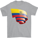 Curled Ecuador Flag Ecuadorian Day Football Mens T-Shirt 100% Cotton Sports Grey