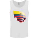 Curled Ecuador Flag Ecuadorian Day Football Mens Vest Tank Top White