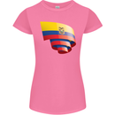 Curled Ecuador Flag Ecuadorian Day Football Womens Petite Cut T-Shirt Azalea