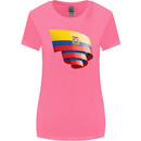 Curled Ecuador Flag Ecuadorian Day Football Womens Wider Cut T-Shirt Azalea