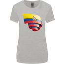 Curled Ecuador Flag Ecuadorian Day Football Womens Wider Cut T-Shirt Sports Grey