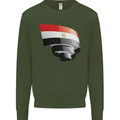 Curled Egypt Flag Egyptian Day Football Kids Sweatshirt Jumper Forest Green