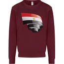 Curled Egypt Flag Egyptian Day Football Kids Sweatshirt Jumper Maroon