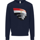 Curled Egypt Flag Egyptian Day Football Kids Sweatshirt Jumper Navy Blue