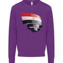 Curled Egypt Flag Egyptian Day Football Kids Sweatshirt Jumper Purple