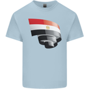 Curled Egypt Flag Egyptian Day Football Kids T-Shirt Childrens Light Blue