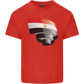 Curled Egypt Flag Egyptian Day Football Kids T-Shirt Childrens Red