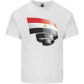 Curled Egypt Flag Egyptian Day Football Kids T-Shirt Childrens White
