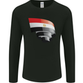 Curled Egypt Flag Egyptian Day Football Mens Long Sleeve T-Shirt Black