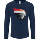 Curled Egypt Flag Egyptian Day Football Mens Long Sleeve T-Shirt Navy Blue