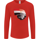Curled Egypt Flag Egyptian Day Football Mens Long Sleeve T-Shirt Red
