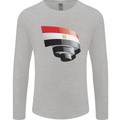 Curled Egypt Flag Egyptian Day Football Mens Long Sleeve T-Shirt Sports Grey