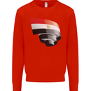 Curled Egypt Flag Egyptian Day Football Mens Sweatshirt Jumper Bright Red