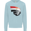 Curled Egypt Flag Egyptian Day Football Mens Sweatshirt Jumper Light Blue