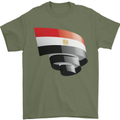 Curled Egypt Flag Egyptian Day Football Mens T-Shirt 100% Cotton Military Green