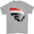 Curled Egypt Flag Egyptian Day Football Mens T-Shirt 100% Cotton Sports Grey