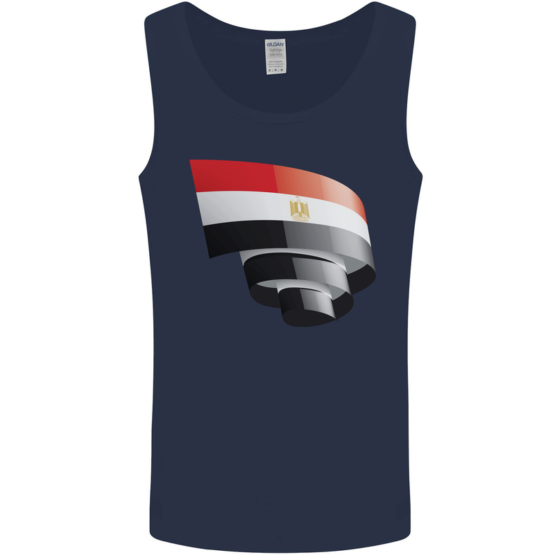 Curled Egypt Flag Egyptian Day Football Mens Vest Tank Top Navy Blue