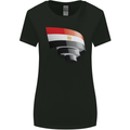Curled Egypt Flag Egyptian Day Football Womens Wider Cut T-Shirt Black