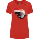 Curled Egypt Flag Egyptian Day Football Womens Wider Cut T-Shirt Red