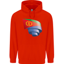 Curled Eritrean Flag Eritrea Flag Day Football Childrens Kids Hoodie Bright Red