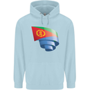 Curled Eritrean Flag Eritrea Flag Day Football Childrens Kids Hoodie Light Blue