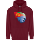 Curled Eritrean Flag Eritrea Flag Day Football Childrens Kids Hoodie Maroon