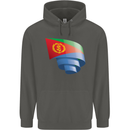 Curled Eritrean Flag Eritrea Flag Day Football Childrens Kids Hoodie Storm Grey