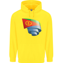 Curled Eritrean Flag Eritrea Flag Day Football Childrens Kids Hoodie Yellow