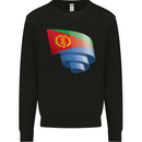 Curled Eritrean Flag Eritrea Flag Day Football Kids Sweatshirt Jumper Black