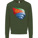 Curled Eritrean Flag Eritrea Flag Day Football Kids Sweatshirt Jumper Forest Green
