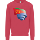 Curled Eritrean Flag Eritrea Flag Day Football Kids Sweatshirt Jumper Heliconia