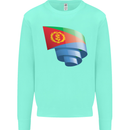 Curled Eritrean Flag Eritrea Flag Day Football Kids Sweatshirt Jumper Peppermint