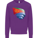 Curled Eritrean Flag Eritrea Flag Day Football Kids Sweatshirt Jumper Purple