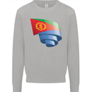Curled Eritrean Flag Eritrea Flag Day Football Kids Sweatshirt Jumper Sports Grey