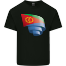 Curled Eritrean Flag Eritrea Flag Day Football Kids T-Shirt Childrens Black