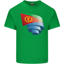Curled Eritrean Flag Eritrea Flag Day Football Kids T-Shirt Childrens Irish Green