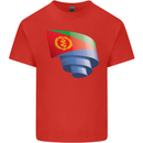 Curled Eritrean Flag Eritrea Flag Day Football Kids T-Shirt Childrens Red