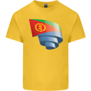 Curled Eritrean Flag Eritrea Flag Day Football Kids T-Shirt Childrens Yellow