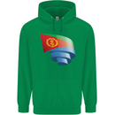 Curled Eritrean Flag Eritrea Flag Day Football Mens 80% Cotton Hoodie Irish Green