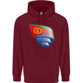 Curled Eritrean Flag Eritrea Flag Day Football Mens 80% Cotton Hoodie Maroon