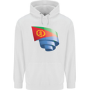 Curled Eritrean Flag Eritrea Flag Day Football Mens 80% Cotton Hoodie White