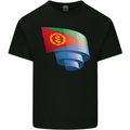 Curled Eritrean Flag Eritrea Flag Day Football Mens Cotton T-Shirt Tee Top Black