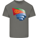 Curled Eritrean Flag Eritrea Flag Day Football Mens Cotton T-Shirt Tee Top Charcoal