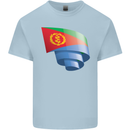 Curled Eritrean Flag Eritrea Flag Day Football Mens Cotton T-Shirt Tee Top Light Blue