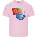 Curled Eritrean Flag Eritrea Flag Day Football Mens Cotton T-Shirt Tee Top Light Pink