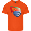 Curled Eritrean Flag Eritrea Flag Day Football Mens Cotton T-Shirt Tee Top Orange