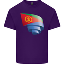 Curled Eritrean Flag Eritrea Flag Day Football Mens Cotton T-Shirt Tee Top Purple