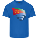 Curled Eritrean Flag Eritrea Flag Day Football Mens Cotton T-Shirt Tee Top Royal Blue