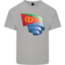 Curled Eritrean Flag Eritrea Flag Day Football Mens Cotton T-Shirt Tee Top Sports Grey